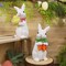 2 Pack Easter Bunny Figurine Decor, Standing Spring Resin White Rabbit Couple Statue Tabletop Ornament, Festival Present for Garden Home Table Office Dining Room Mantle Party Supplies